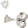 Solitär Ohrstecker Stecker mit Diamanten 0.25Ct TC/P1 3.4mm 585 Gold Weißgold