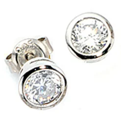 Solitär Ohrstecker Stecker Ohrschmuck mit Zirkonia, 925 Silber, Damen