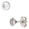 Solitär Ohrstecker Zirkonia weiß 4,5mm rund 333 Gold Weißgold Ohrschmuck