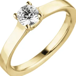 Solitär Ring aus 585 Gold Gelbgold mit Diamant Brillant 0,50 ct. W-SI