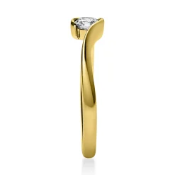 Solitär Ring Damenring aus 750 Gold Gelbgold mit Diamant Brillant 0,20 Ct.