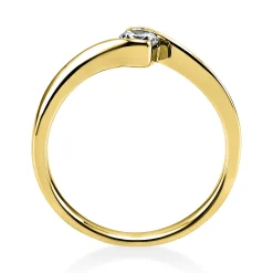 Solitär Ring Damenring aus 750 Gold Gelbgold mit Diamant Brillant 0,20 Ct.