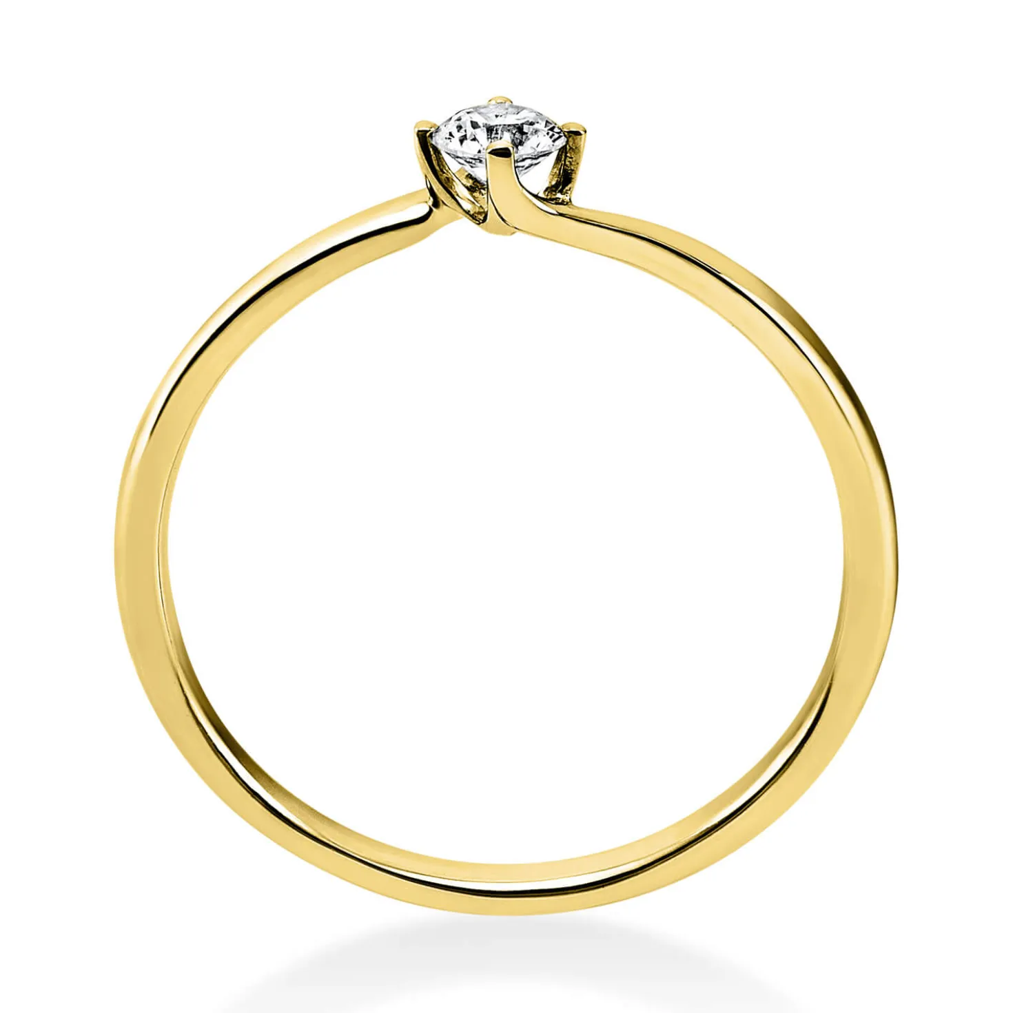 Solitär Ring Damenring aus 585 Gold Gelbgold mit Diamant Brillant 0,15 Ct.