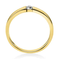 Solitär Ring Damenring aus 750 Gold Gelbgold mit Diamant Brillant 0,10 Ct.