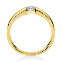 Solitär Ring Damenring aus 750 Gold Gelbgold mit Diamant Brillant 0,20 Ct.