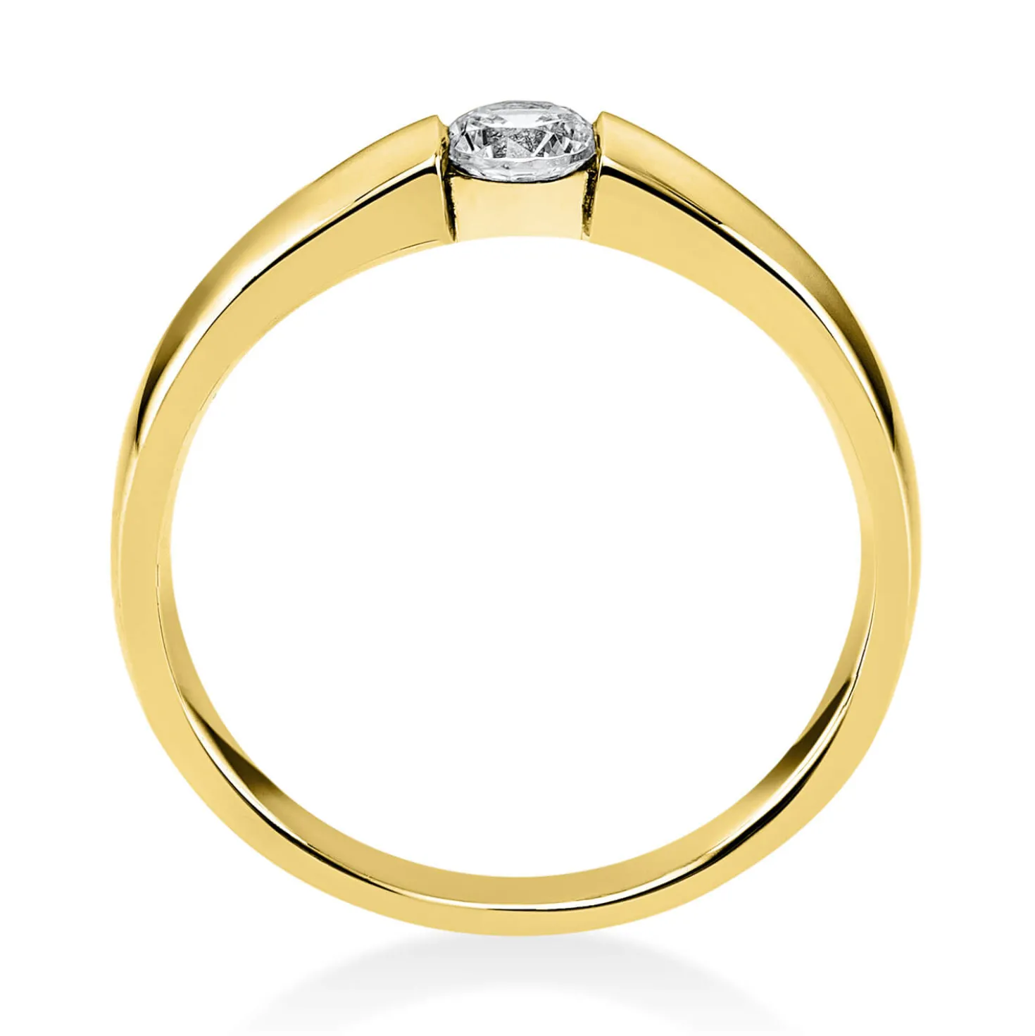 Solitär Ring Damenring aus 585 Gold Gelbgold mit Diamant Brillant 0,20 Ct.