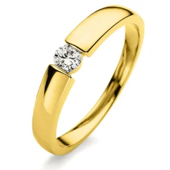 Solitär Ring Damenring aus 585 Gold Gelbgold mit Diamant Brillant 0,20 Ct.