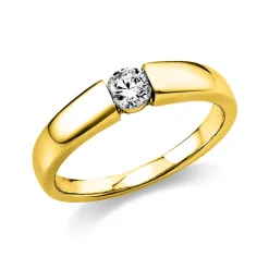Solitär Ring Damenring aus 585 Gold Gelbgold mit Diamant Brillant 0,25 Ct.