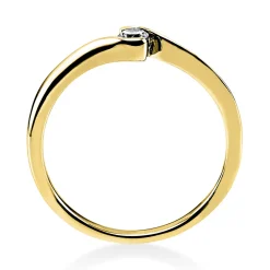 Solitär Ring Damenring aus 750 Gold Gelbgold mit Diamant Brillant 0,10 Ct.