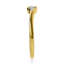 Solitär Ring Damenring aus 750 Gold Gelbgold mit Diamant Brillant 0,10 Ct.