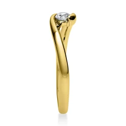 Solitär Ring Damenring aus 585 Gold Gelbgold mit Diamant Brillant 0,15 Ct.