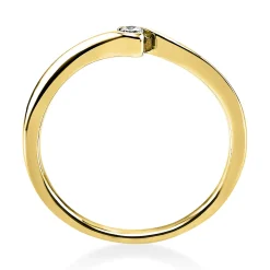 Solitär Ring Damenring aus 750 Gold Gelbgold mit Diamant Brillant 0,05 Ct.