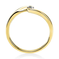 Solitär Ring Damenring aus 750 Gold Gelbgold mit Diamant Brillant 0,10 Ct.