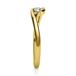 Solitär Ring Damenring aus 750 Gold Gelbgold mit Diamant Brillant 0,10 Ct.