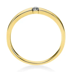 Solitär Ring Damenring aus 750 Gold Gelbgold mit Diamant Brillant 0,06 Ct.