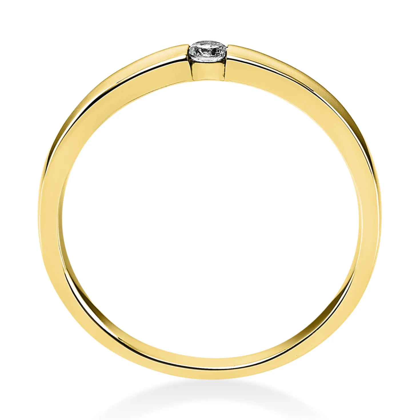 Solitär Ring Damenring aus 585 Gold Gelbgold mit Diamant Brillant 0,06 Ct.