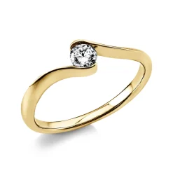 Solitär Ring Damenring aus 585 Gold Gelbgold mit Diamant Brillant 0,20 Ct.