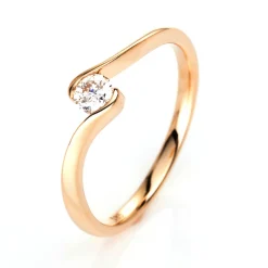 Solitär Ring Damenring aus 585 Gold Gelbgold mit Diamant Brillant 0,20 Ct.