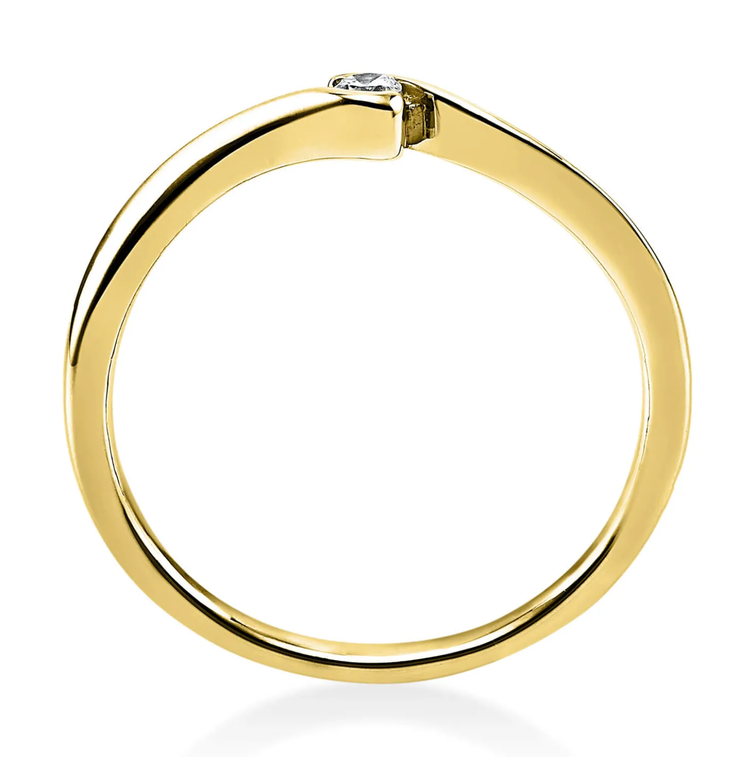 Solitär Ring Damenring aus 585 Gold Gelbgold mit Diamant Brillant 0,05 Ct.