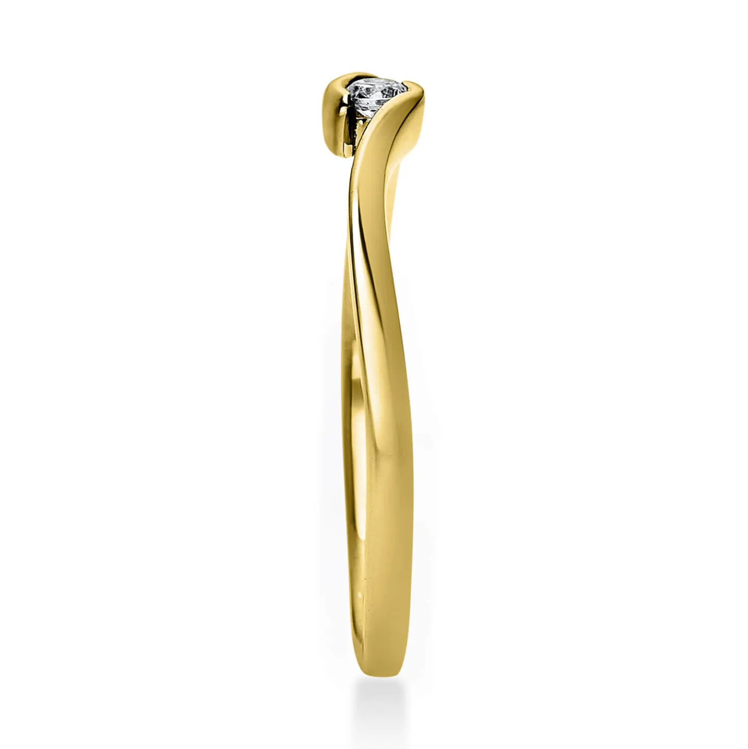 Solitär Ring Damenring aus 585 Gold Gelbgold mit Diamant Brillant 0,05 Ct.