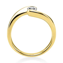 Solitär Ring Damenring aus 750 Gold Gelbgold mit Diamant Brillant 0,25 Ct.