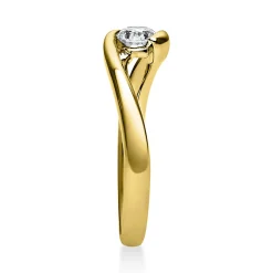 Solitär Ring Damenring aus 585 Gold Gelbgold mit Diamant Brillant 0,25 Ct.