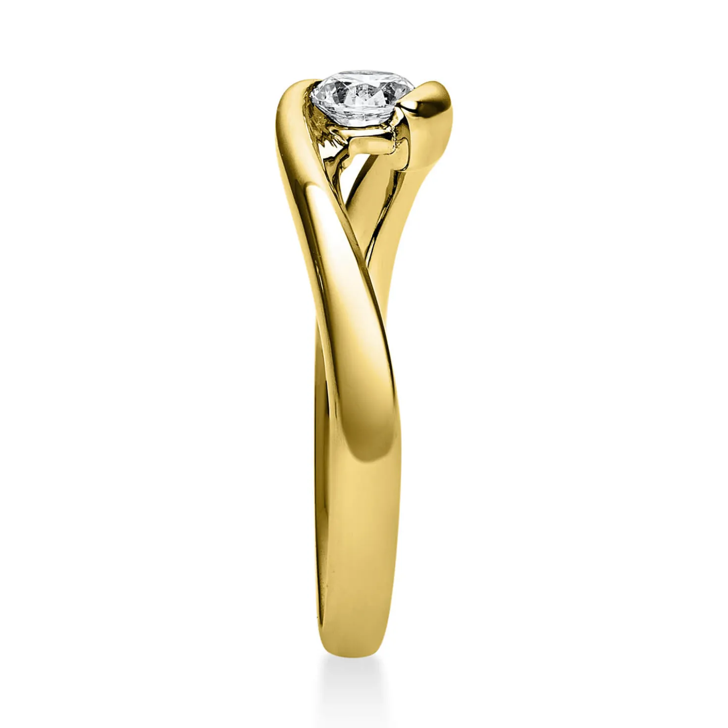 Solitär Ring Damenring aus 585 Gold Gelbgold mit Diamant Brillant 0,25 Ct.