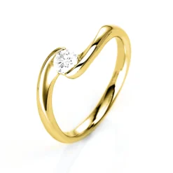 Solitär Ring Damenring aus 585 Gold Gelbgold mit Diamant Brillant 0,25 Ct.