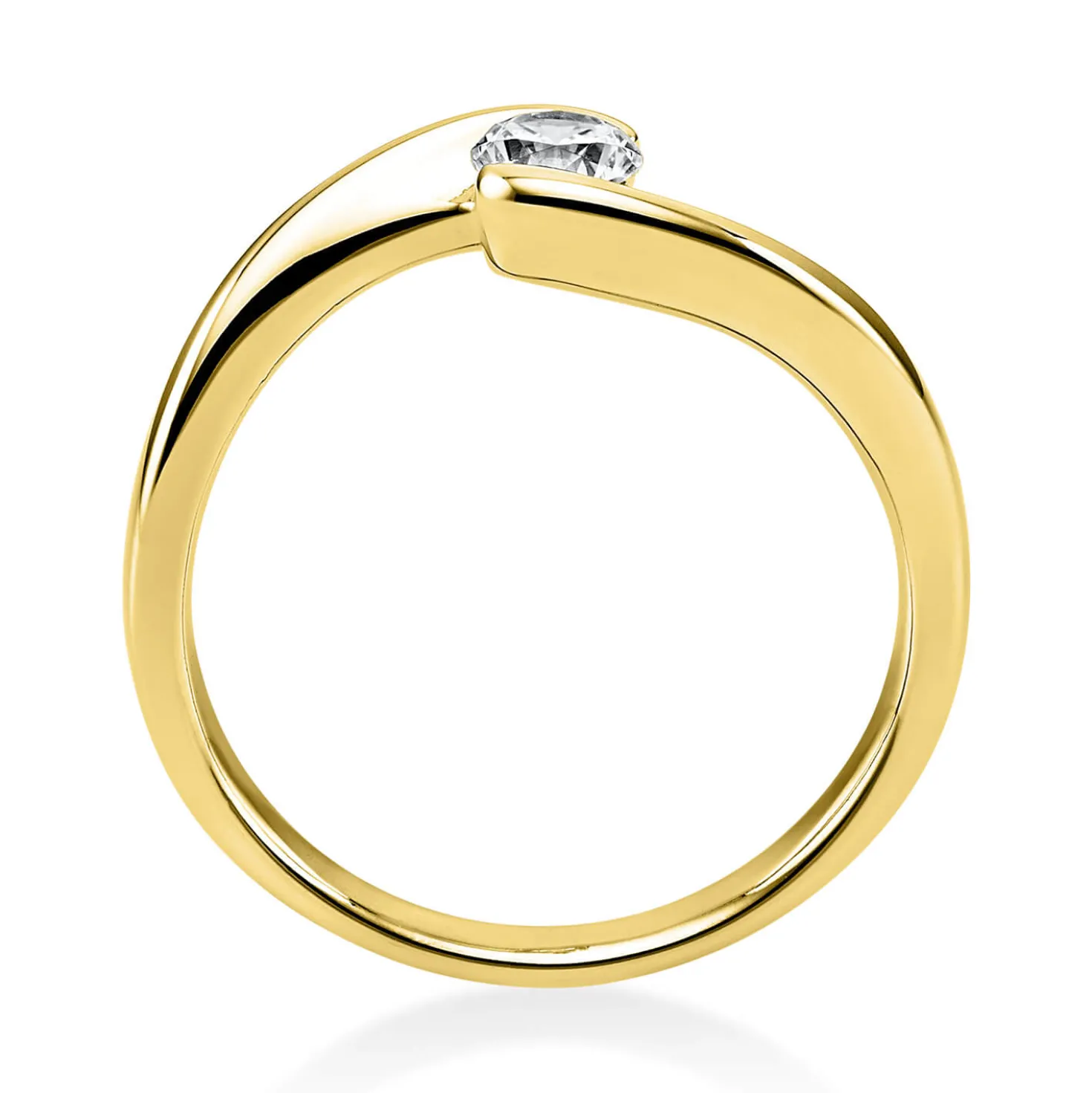 Solitär Ring Damenring aus 585 Gold Gelbgold mit Diamant Brillant 0,25 Ct.