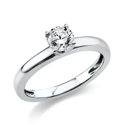 Solitär Ring Damenring aus 585 Gold Weißgold mit Diamant Brillant 0,50 Ct.