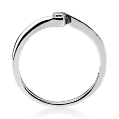 Solitär Ring Damenring aus 585 Gold Weißgold mit Diamant Brillant 0,10 Ct.