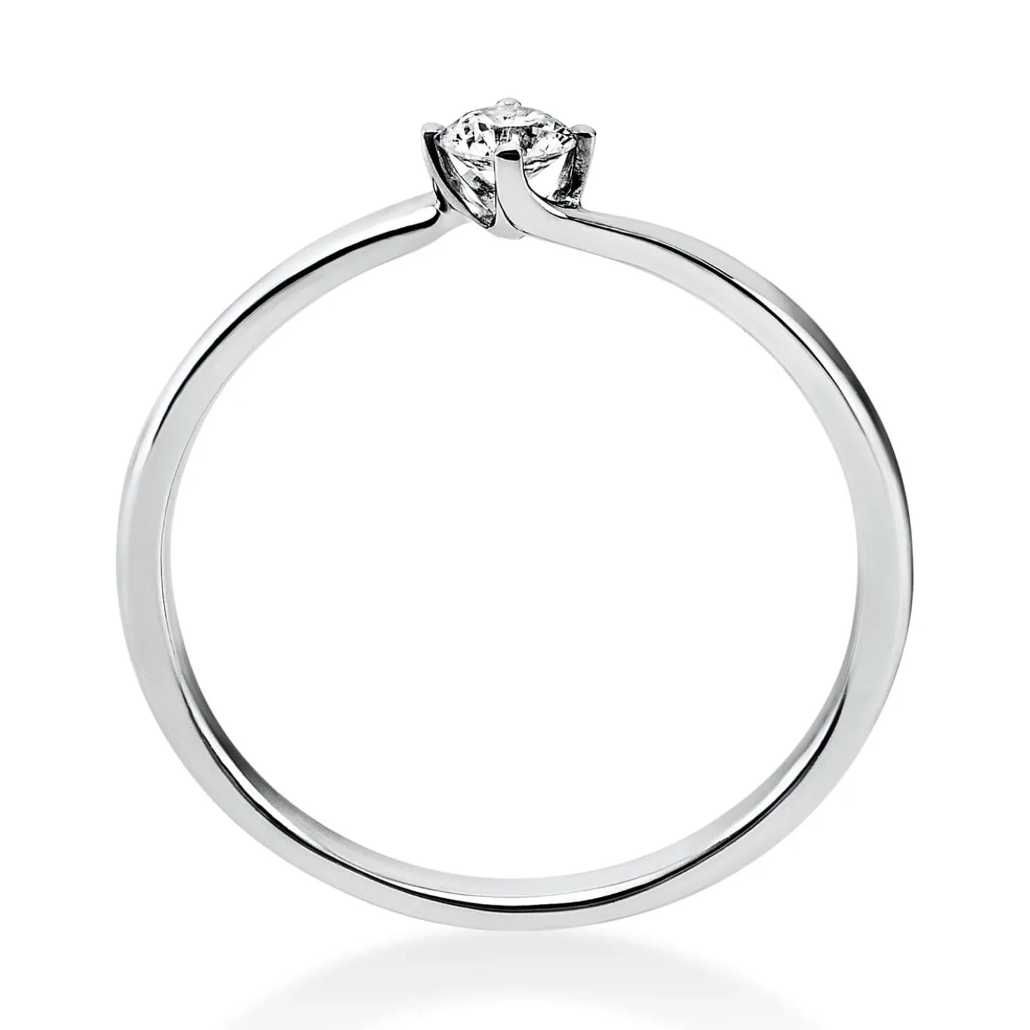 Solitär Ring Damenring aus 585 Gold Weißgold mit Diamant Brillant 0,15 Ct.