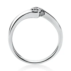 Solitär Ring Damenring aus 585 Gold Weißgold mit Diamant Brillant 0,25 Ct.
