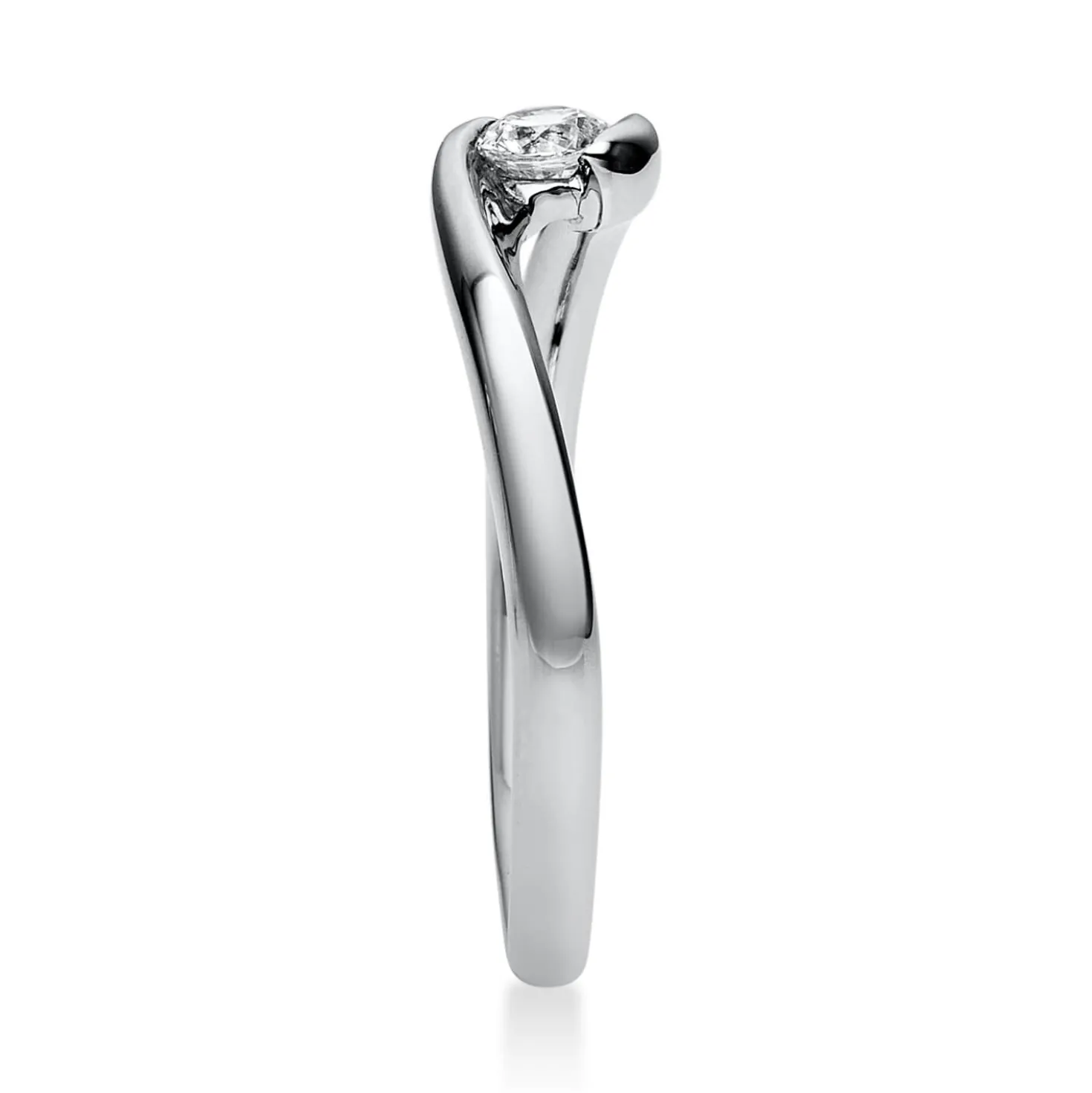 Solitär Ring Damenring aus 585 Gold Weißgold mit Diamant Brillant 0,15 Ct.
