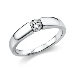 Solitär Ring Damenring aus 750 Gold Weißgold mit Diamant Brillant 0,25 Ct.