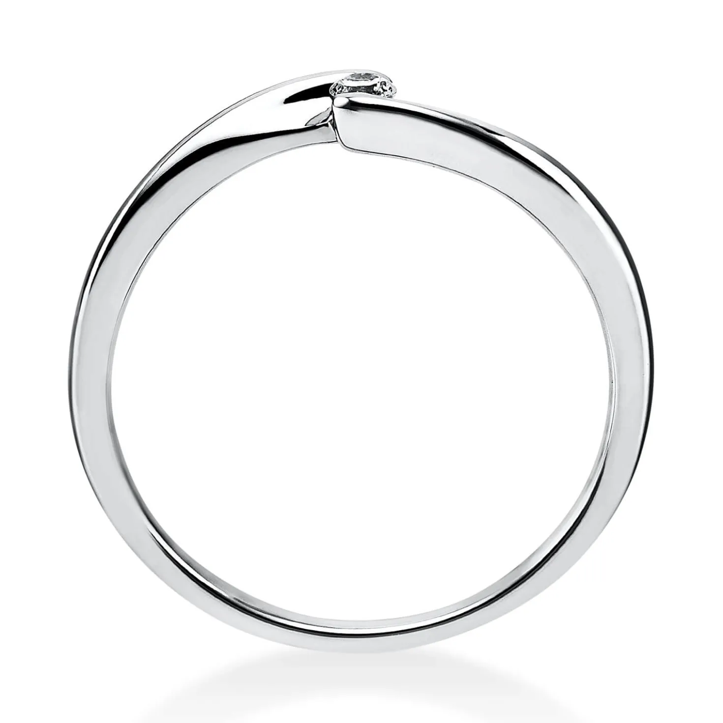 Solitär Ring Damenring aus 585 Gold Weißgold mit Diamant Brillant 0,05 Ct.