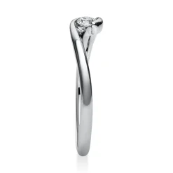 Solitär Ring Damenring aus 750 Gold Weißgold mit Diamant Brillant 0,10 Ct.