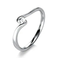 Solitär Ring Damenring aus 950 Platin mit Diamant Brillant 0,15 Ct.