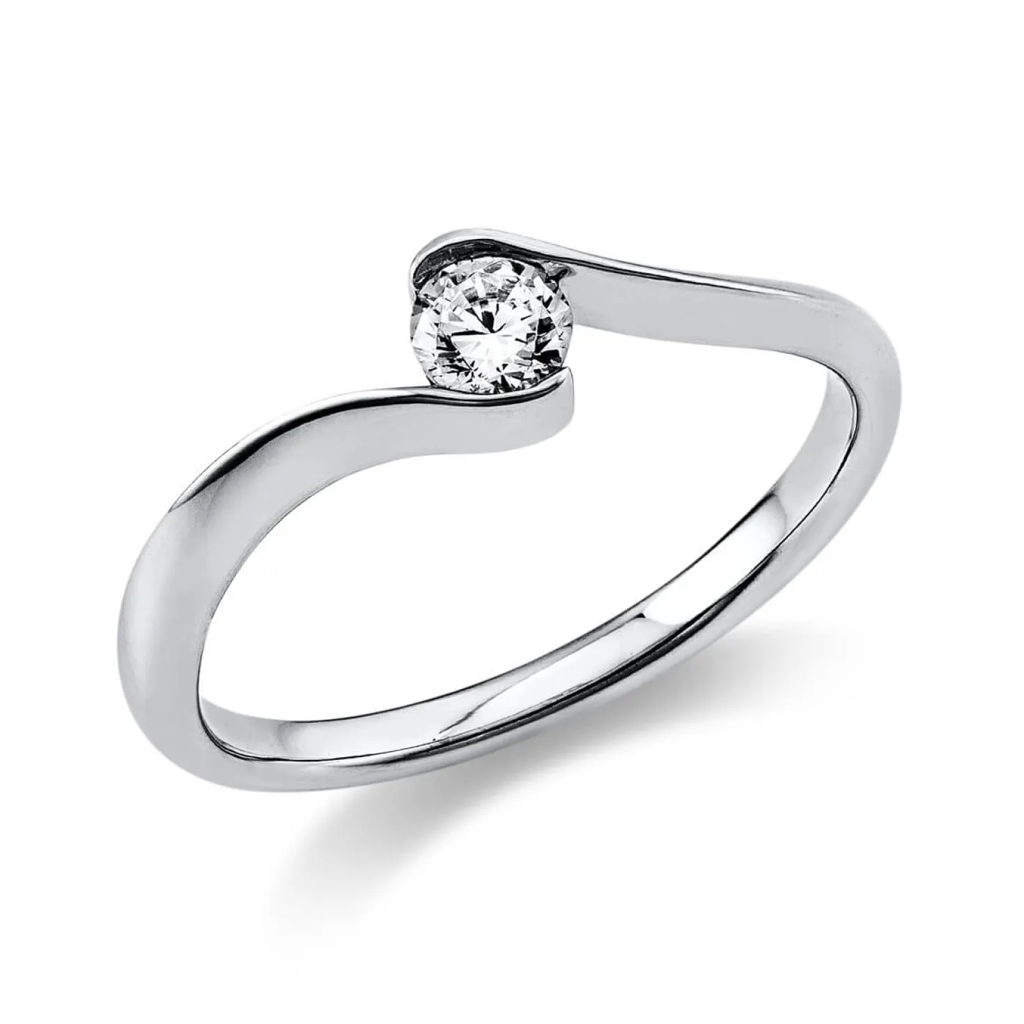 Solitär Ring Damenring aus 950 Platin mit Diamant Brillant 0,20 Ct.