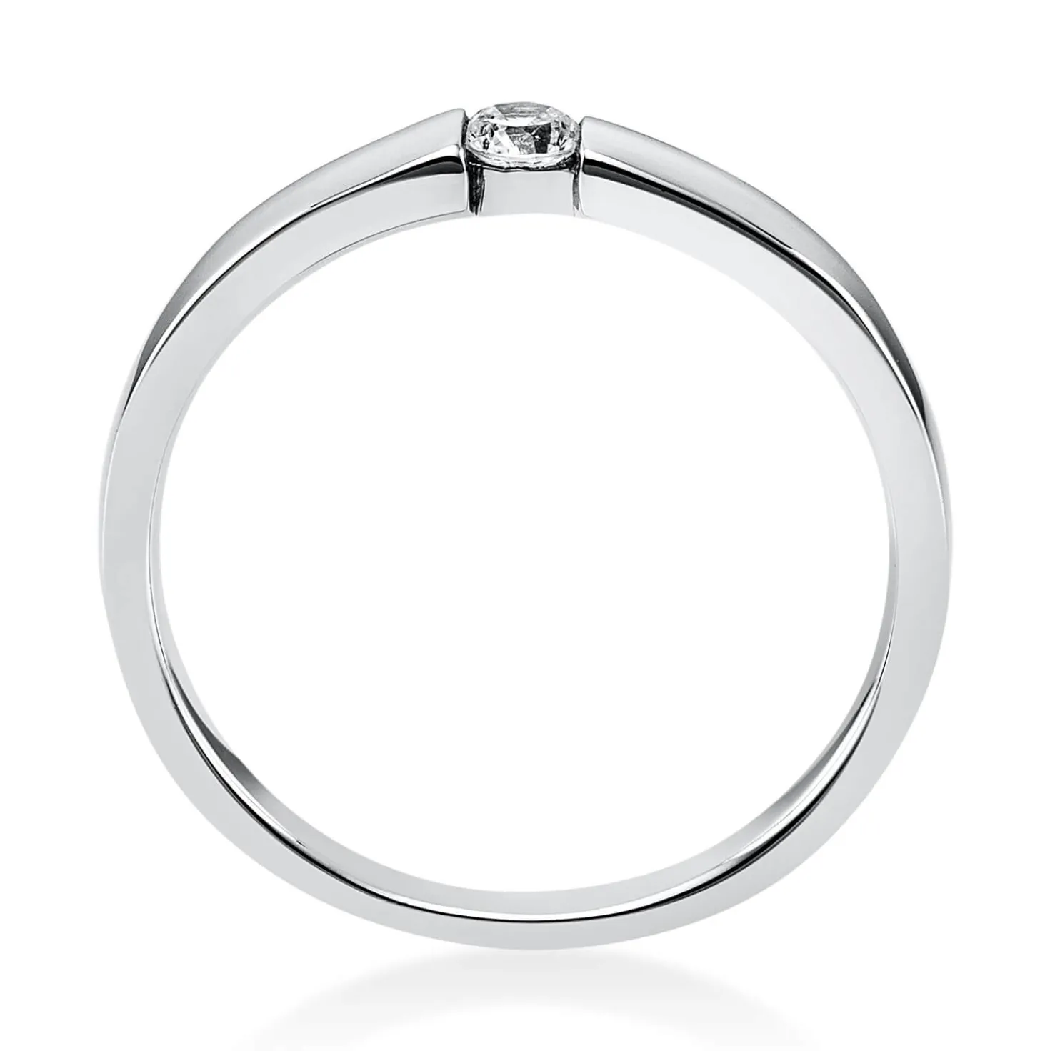 Solitär Ring Damenring aus 950 Platin mit Diamant Brillant 0,10 Ct.