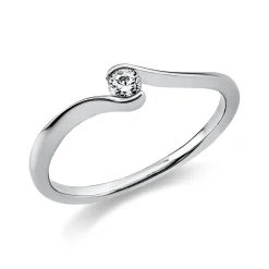 Solitär Ring Damenring aus 950 Platin mit Diamant Brillant 0,10 Ct.