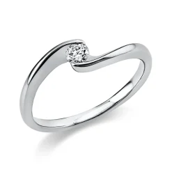 Solitär Ring Damenring aus 950 Platin mit Diamant Brillant 0,15 Ct.
