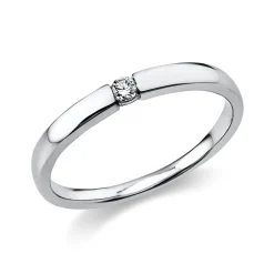 Solitär Ring Damenring aus 950 Platin mit Diamant Brillant 0,06 Ct.