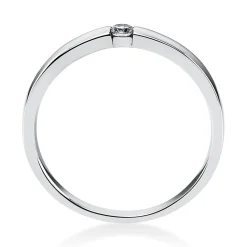 Solitär Ring Damenring aus 950 Platin mit Diamant Brillant 0,06 Ct.