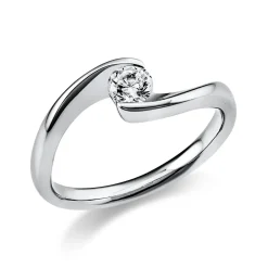 Solitär Ring Damenring aus 950 Platin mit Diamant Brillant 0,25 Ct.