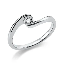 Solitär Ring Damenring aus 950 Platin mit Diamant Brillant 0,20 Ct. B: 2,2mm