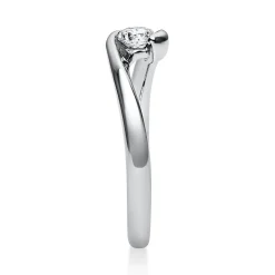 Solitär Ring Damenring aus 950 Platin mit Diamant Brillant 0,20 Ct. B: 2,2mm