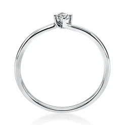 Solitär Ring Damenring aus 950 Platin mit Diamant Brillant 0,10 Ct. 4er-Krappe