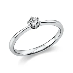 Solitär Ring Damenring aus 950 Platin mit Diamant Brillant 0,20 Ct. 6er-Krappe