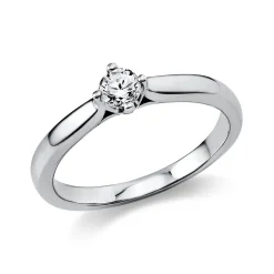 Solitär Ring Damenring aus 950 Platin mit Diamant Brillant 0,20 Ct. 4er-Krappe